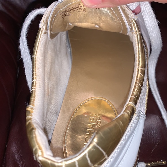 Michael Kors Gold & White Sneakers - Picture 13 of 16